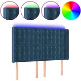 Maison Chic led posteljno vzglavje - vzglavna omarica - nočna omarica temno modro 147x16x118/128 cm žamet, (21707844) Cene