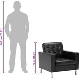  Fotelja Crna 75x70x75 cm Implicitna koža | shoptok.hr
