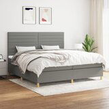 Maison Chic Box spring postelja - Vzmetna postelja z vzmetnico temno siva 200x200 cm blago SL19398, (21893773) | Shoptok.si