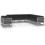  Sedežna garnitura 9-delna z blazinami siva borovina | Shoptok.si