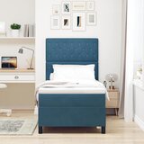  LED Box Spring Krevet Tamno plava 100 x 200 cm Baršun | shoptok.hr