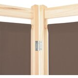 Sobna pregrada s 4 panela od tkanine 160 x 170 x 4 cm smeđa | Eponuda.ba