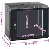  Mrežni ormar s pohranom Crna 53 x 45 x 45 cm Čelik | shoptok.hr