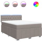 vidaXL Box spring postelja z vzmetnico taupe 140x190 cm blago, (21310678) Cene