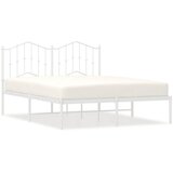  Metalni okvir za krevet s uzglavljem bijeli 150x200 cm | Eponuda.com