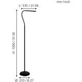 Eglo laroa podna/1, led, 4,5w, 550lm, na dodir, v-1300, crna | Eponuda.com