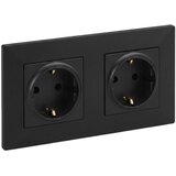 Legrand dvostruka kućna schuko utičnica 250V/16A niloe step crna Cene