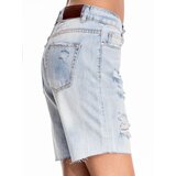 Fashion Hunters Blue denim shorts a'la Bermuda | Shoptok.si