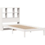 vidaXL Krevet s regalom za knjige bez madraca bijeli 90x190cm borovina | shoptok.hr