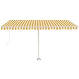 Samostojeća tenda na ručno uvlačenje 450 x 350 cm žuto-bijela | shoptok.hr
