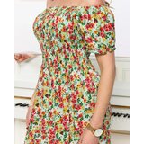 Resti Green women's midi dress with floral pattern- Clothing | Shoptok.si