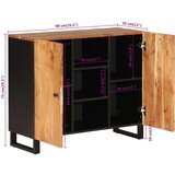  Komoda s 2 vrata 90 x 33 x 75 cm od masivnog drva bagrema | shoptok.hr