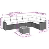  8-dijelni set vrtnih sofa od poliratana s jastucima bež | shoptok.hr