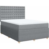  Krevet s oprugama i madracem svjetlosivi 140x190 cm od tkanine | shoptok.hr