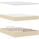  Otomanski krevet s madracem i LED krem 140x190 cm tkanine | shoptok.hr