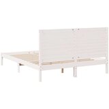 vidaXL Daljši posteljni okvir brez vzmetnice bel 140x210 cm trden les | Shoptok.si
