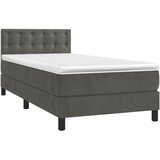 Box spring krevet s madracem tamnosivi 90x200 cm baršunasti | shoptok.hr
