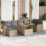 vidaXL 8-dijelni set vrtnih sofa od poliratana s jastucima bež bagrem Cijene