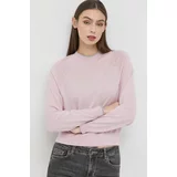 Emporio Armani Volnen pulover ženski, vijolična barva