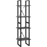 Maison Chic Knjižna omara - Knjižni regal 4-nadstropna siva 40x30x140 cm trdna borovina, (21725263) Cene
