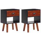 The Living Store Nočna omarica 2 kosa iz trdnega akacijevega lesa 40x30x57 cm - Nočna Omarica, (21432219) Cene