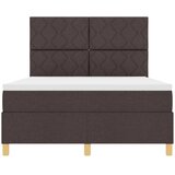  LED Box Spring Krevet Tamno smeđa 140 x 190 cm tkanina | shoptok.hr