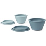 Liewood set 2 zložljivih posodic s pokrovom iz silikona dale sea blue/whale blue mix Cene