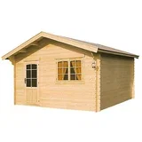 Vrtna kućica Pekkala (Vanjska dimenzija uklj. krovni prevjes (Š x D): 455 x 453 cm, Debljina stijenke: 44 mm, Drvo, Natur)