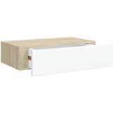  Zidne police s ladicom 2 kom hrast i bijele 40x23,5x10 cm MDF | shoptok.hr