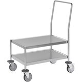 Kongamek ploski voziček iz nerjavnega jekla, 2 nakladalni površini, nosilnost 200 kg | Shoptok.si