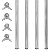 4 noge za stol podesive visine boja brušenog nikla 870 mm | shoptok.hr