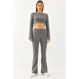 Ženski komplet top i pantalone 60251909, Sivi