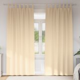 vidaXL Zavese z zavesami 2 pcs krema 260 x 140 cm Poliester | Shoptok.si