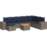 vidaXL 9-dijelni set vrtnih sofa od poliratana s jastucima sivi | shoptok.hr