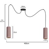  Visilica na sajli AVALO 2xE27/60W/230V pauk ružičasta/boja bakra | Eponuda.com