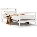 vidaXL Okvir kreveta s uzglavljem bijeli 100x200cm od masivne borovine | shoptok.hr