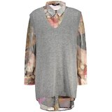 Desigual Nantes ženska košulja dugih rukava 2 u 1 s prslukom siva | shoptok.hr