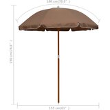  Vrtni suncobran s čeličnim stupom 180 cm smeđesivi | shoptok.hr