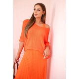 Kesi Włoski Pleated dress with an openwork sweater orange | Eponuda.ba