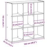  Regal za knjige boja hrasta 102x32x102 cm od konstruiranog drva | shoptok.hr