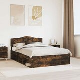  Konstrukcija postelje z vzglavjem Dimljeni oreh 140 x 200 cm, (5000102435) | Shoptok.si