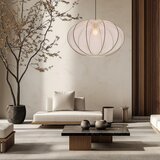 Candellux Lighting Bela viseča svetilka s tekstilnim senčilom ø 60 cm Mellow – | Shoptok.si
