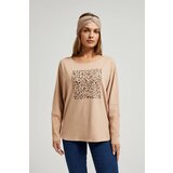 Moodo Women's sweatshirt with print - beige Cene