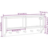vidaXL Stenski obešalnik za plašče "SANDNES" bela 87x12x35 cm les bor | Shoptok.si