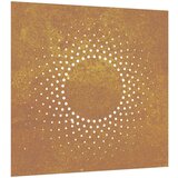  Vrtni zidni ukras 55 x 55 cm od čelika COR-TEN s uzorkom sunca | shoptok.hr