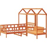 vidaXL set dnevnog kreveta s krovom voštano smeđi 80x200 cm borovina | shoptok.hr