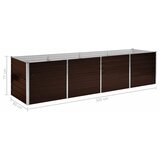  Povišena vrtna gredica smeđa 320 x 80 x 77 cm pocinčani čelik | Eponuda.ba