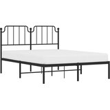  Metalni okvir za krevet s uzglavljem crni 140x190 cm | shoptok.hr