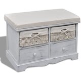 vidaXL Klupa za pohranu bijela 62 x 33 x 42 cm od drva paulovnije | shoptok.hr