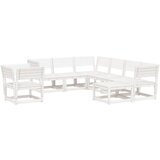  The Living Store Vrtna sedežna garnitura 8-delna bela trdna borovina - Vrtna Sedežna Garnitura, (21451199) | Shoptok.si